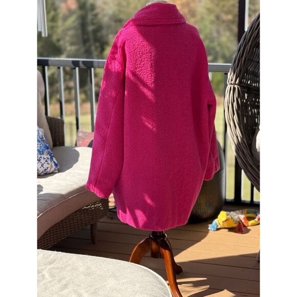 Daily Ritual Womens Teddy Bear Fleece Coat XXL Magenta Pink NWT - Picture 2 of 5